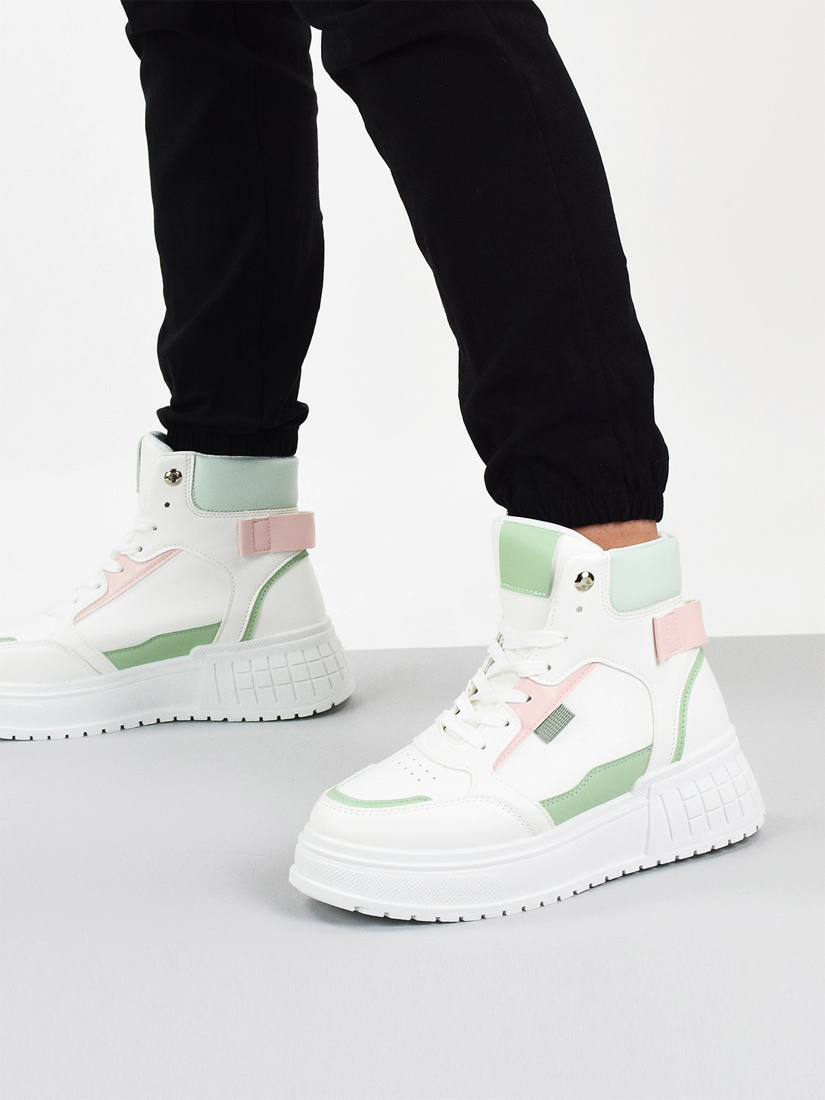 High-top design trainers in white