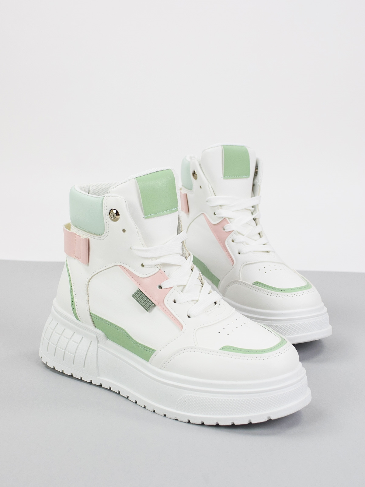 High-top design trainers in white
