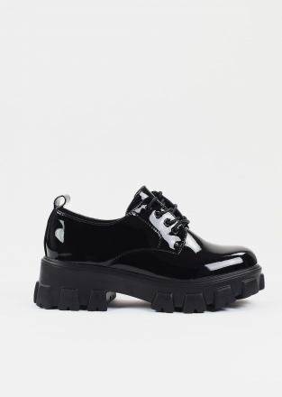 Chunky lace-up loafers in black