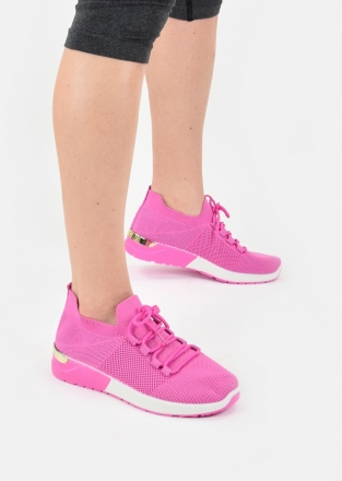 Sock trainers with lace imitation in fuchsia