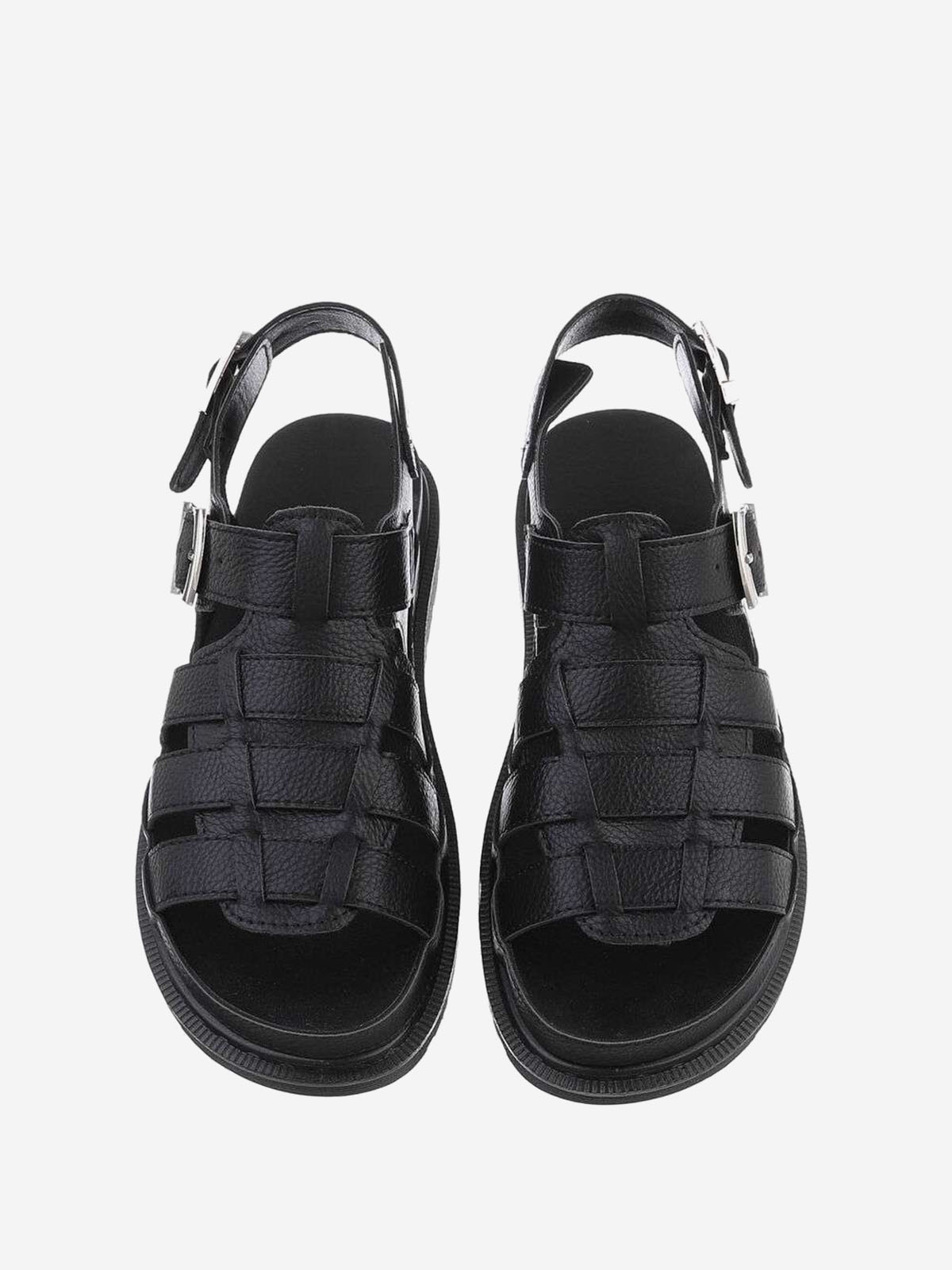 Sandals with adjustable straps in black
