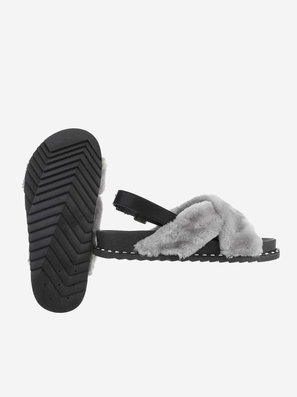 Stylish adjustable sandals with medium platform in grey