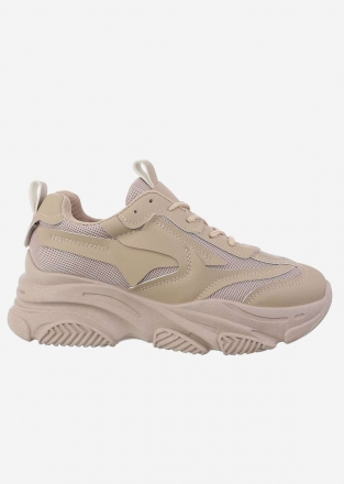 Women's sneakers with laces in beige