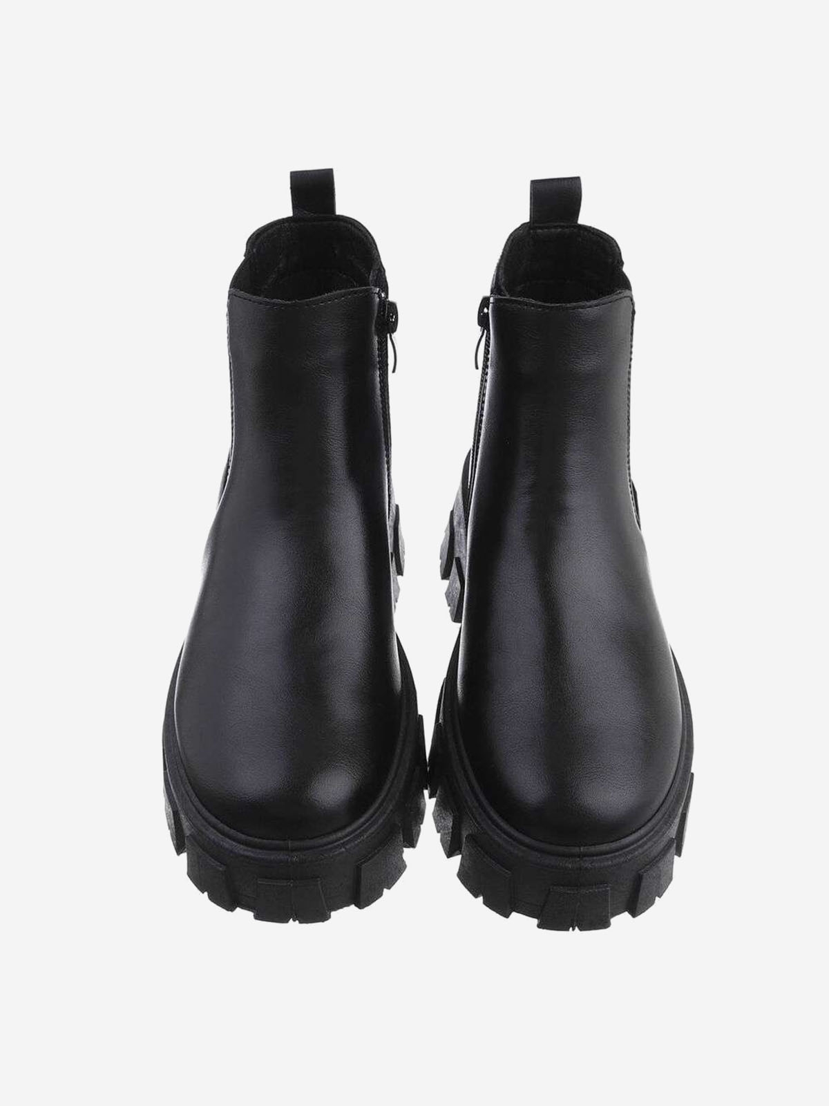 Women's ankle boots with platform in black