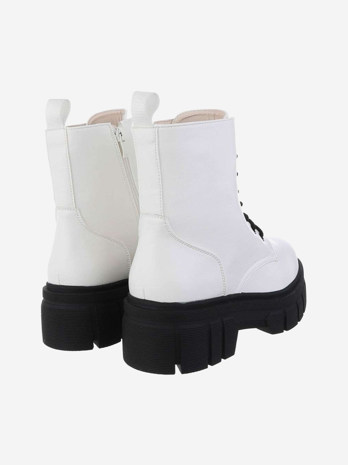 Platforminiai moteriški auliniai batai baltos spalvos