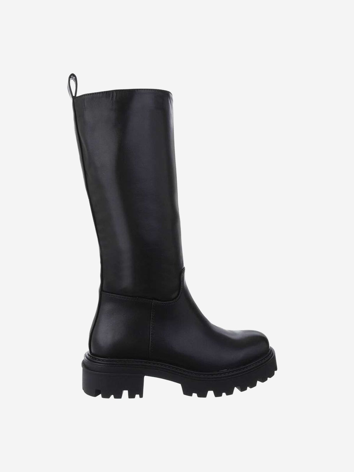 Classic women's high ankle boots with side zip in black