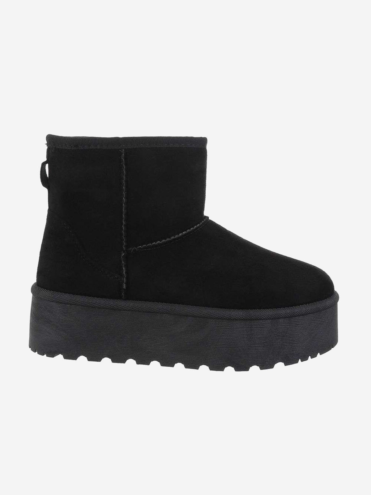 UGG type women's ankle shoes with platform in black