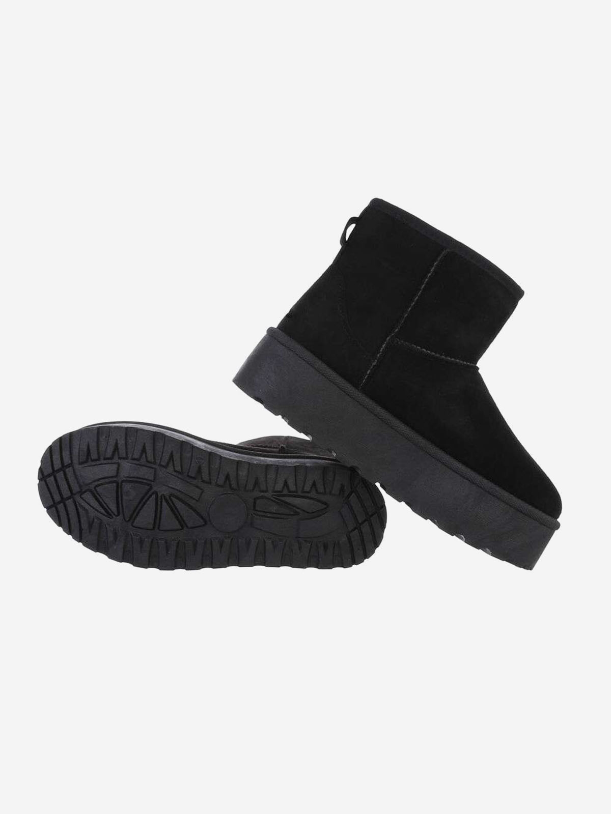 UGG tipo juodos spalvos moteriški auliniai batai su platforma