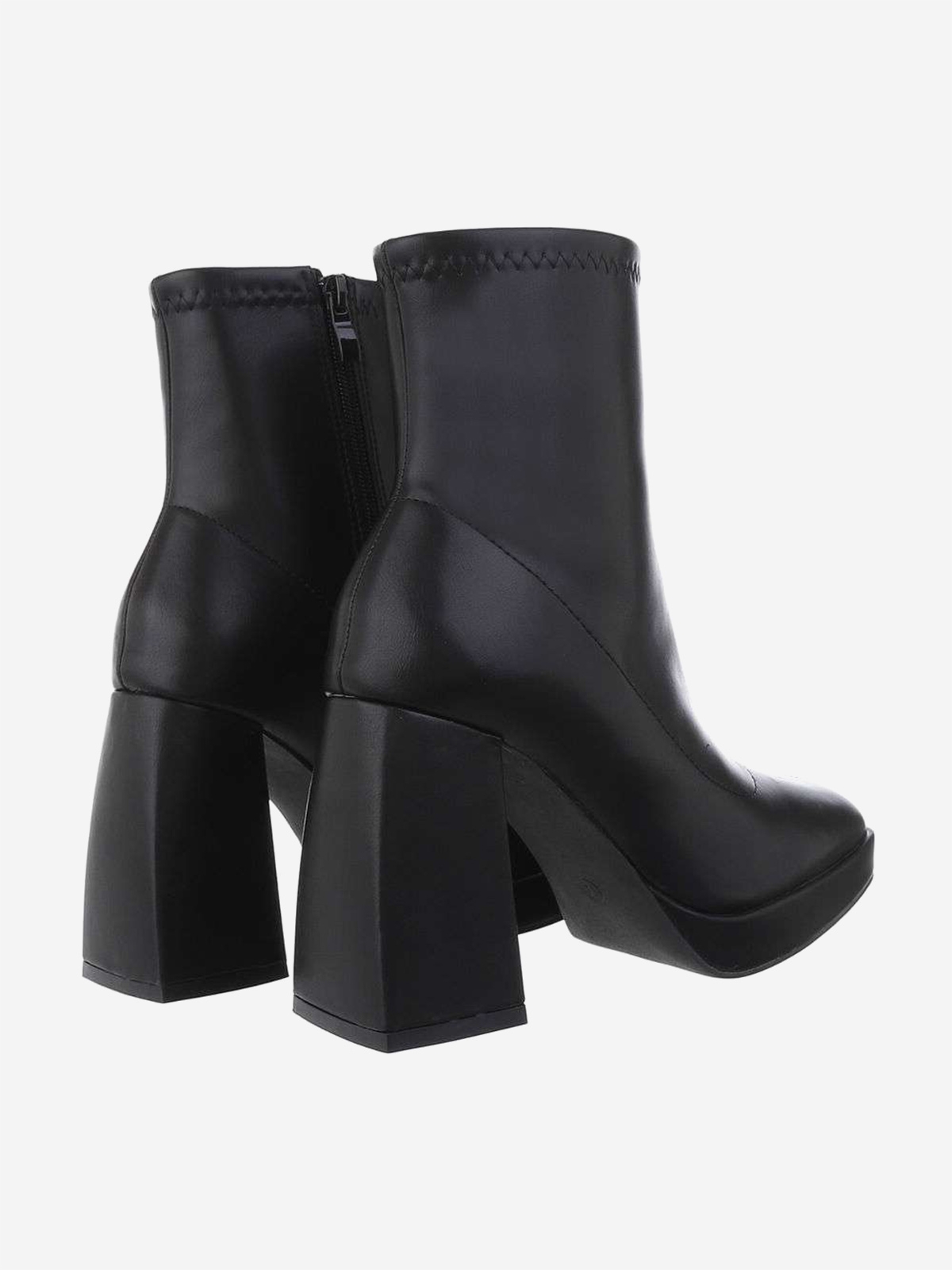 Elegant high heeled women's ankle boots in black