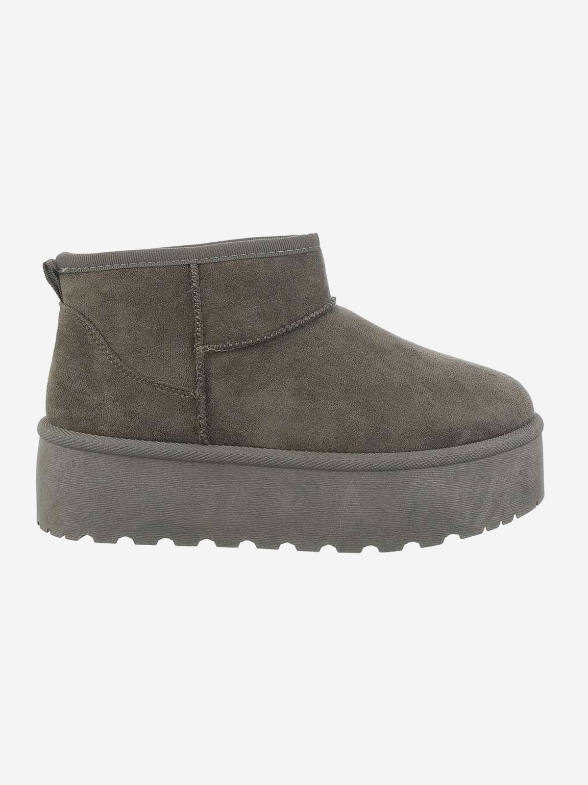 UGG type women's ankle shoes with platform in green