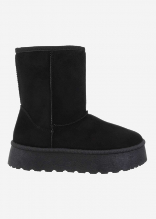 UGG style women's boots with platform in black