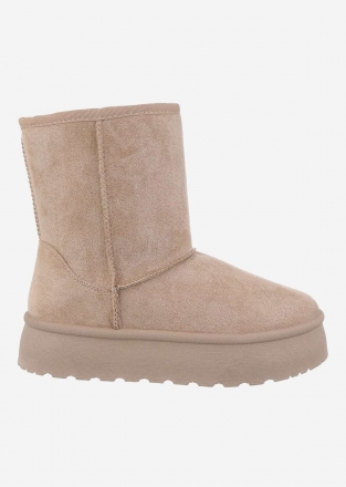 UGG style women's boots with platform in khaki