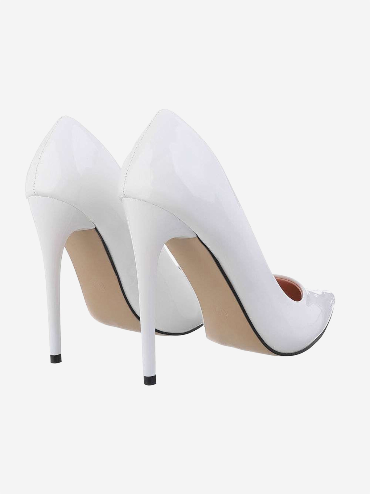 Women's high-heeled shoes in white
