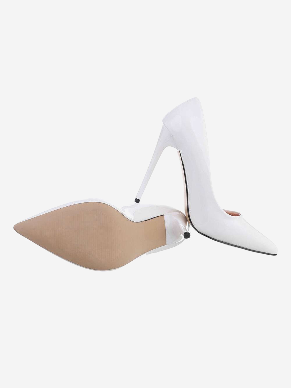 Women's high-heeled shoes in white