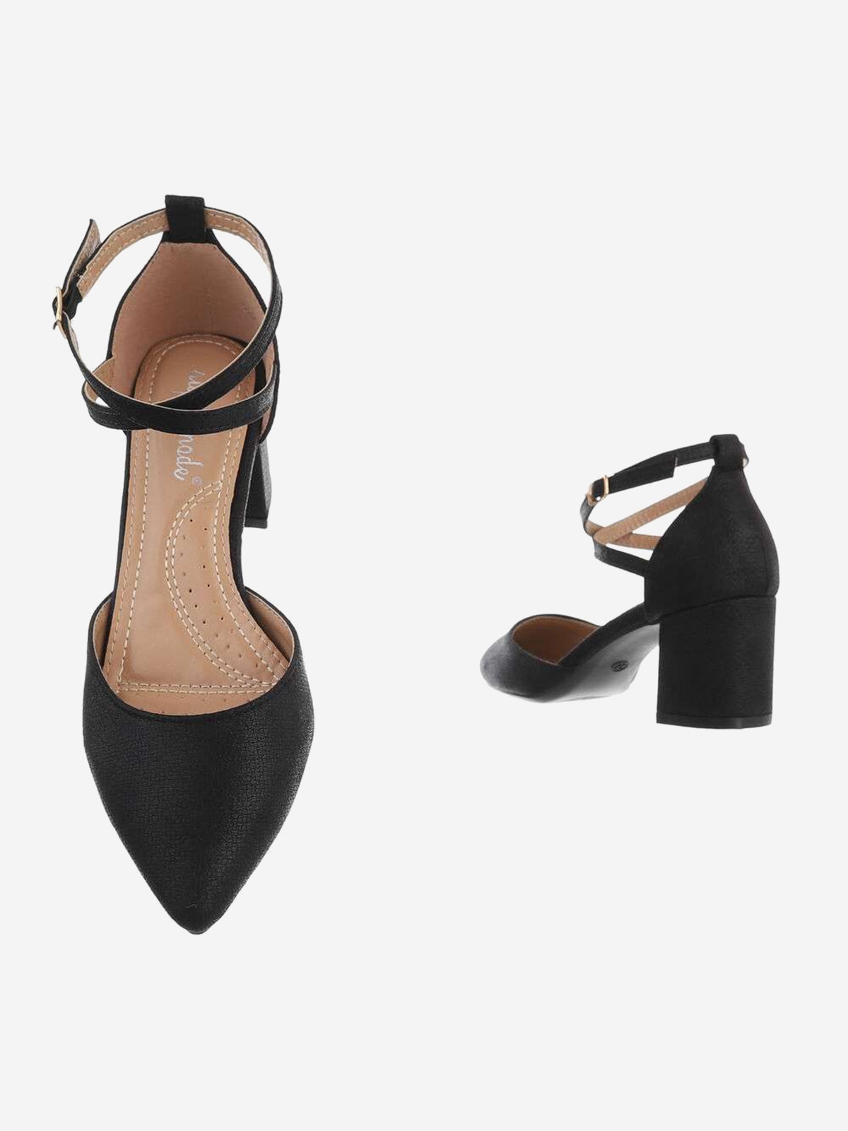 Women's shoes with comfortable heel in black