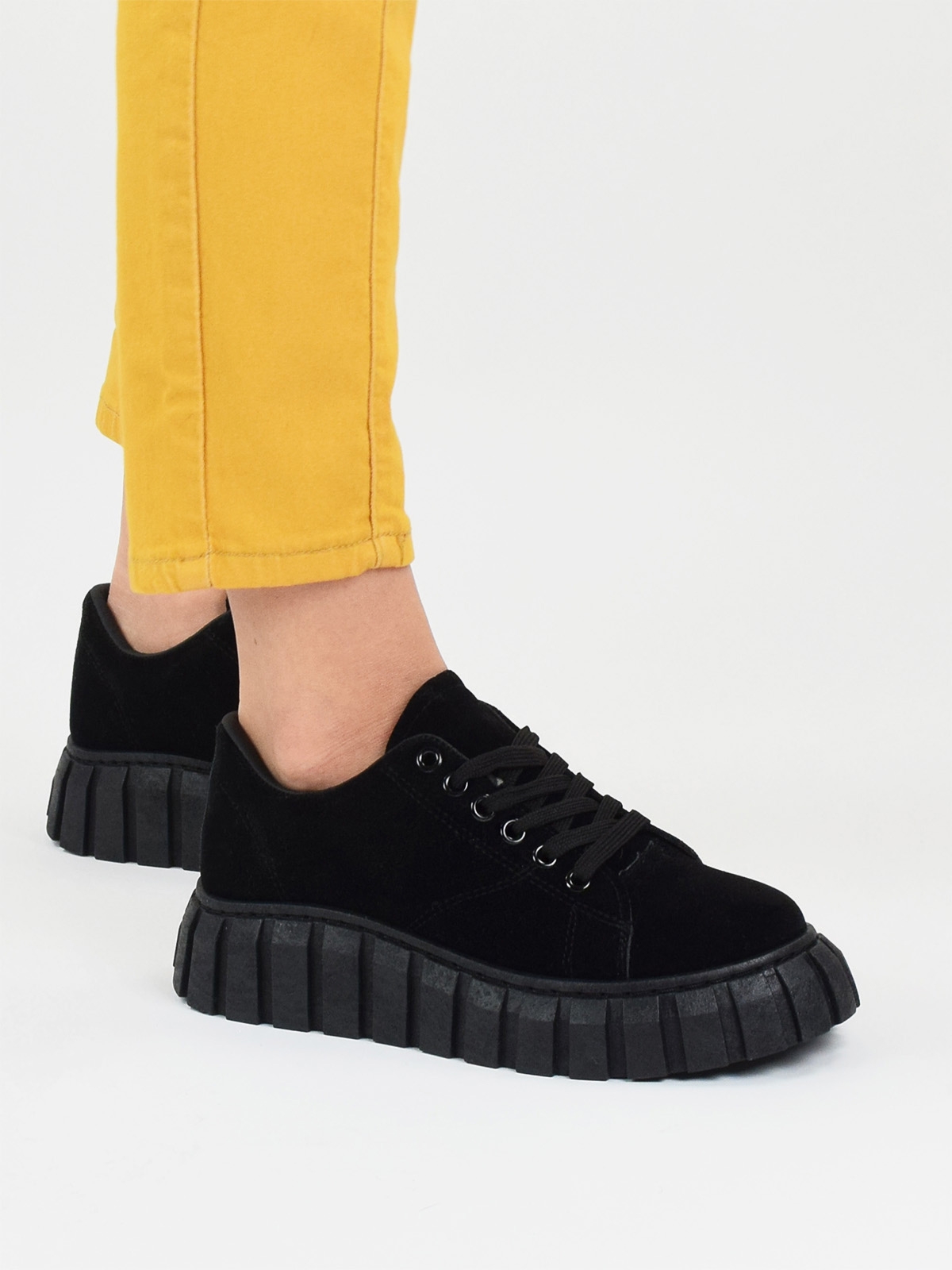 Chunky sole trainers in black