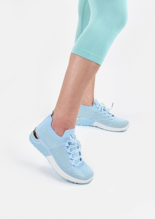 Sock trainers with lace imitation in sky blue