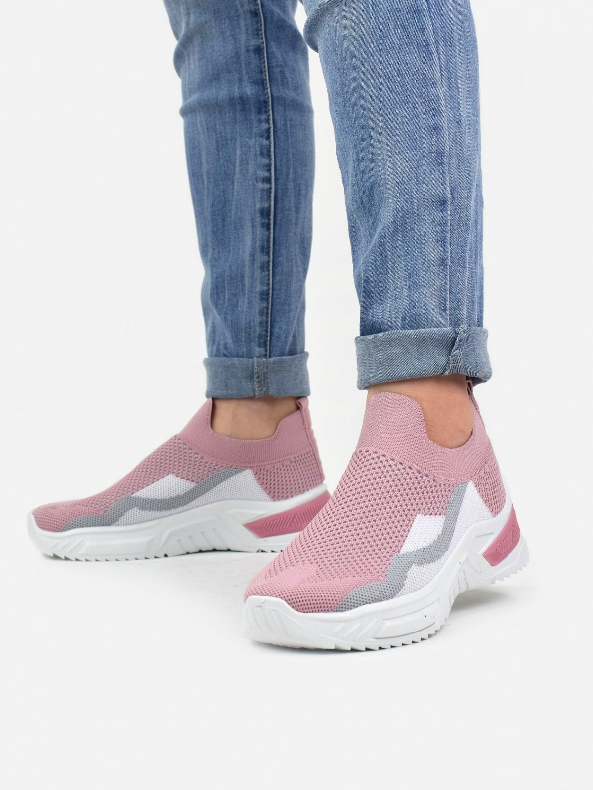 Stylish sock type trainers in pink